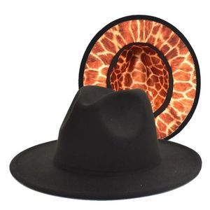 Black Orange Crackle Bottom FEDORA HAT